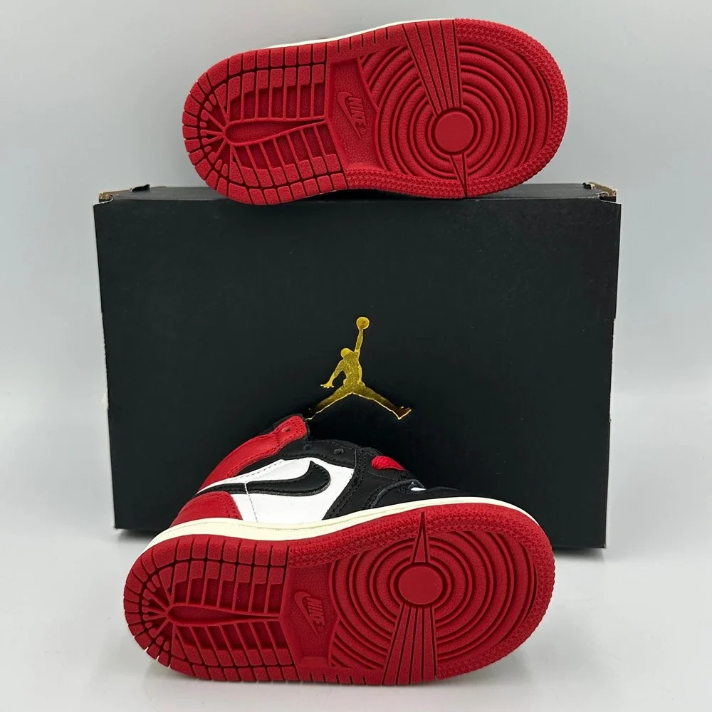 [FD1413-106] Air Jordan 1 Retro High OG Toddler 'Black Toe Reimagined' *NEW* 5C